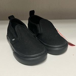 NEW toddler black slip on vans